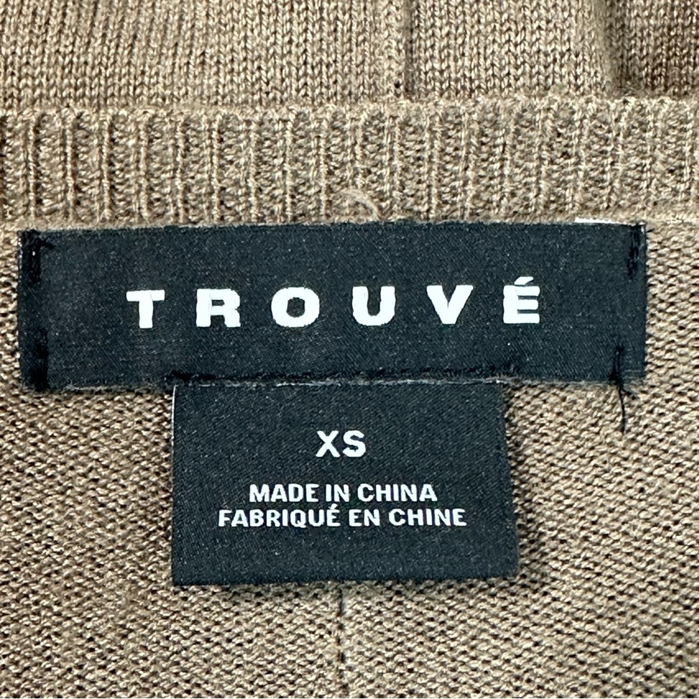 Trouve Long Cashmere Blend Sleeve Size XS Brown V Neck Knit Sweater Ligh… - Picture 8 of 11